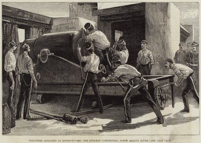 Önkéntes tüzérség Shoeburynessben, a tiszti versenyen, észak dél ellen alkotó: English School